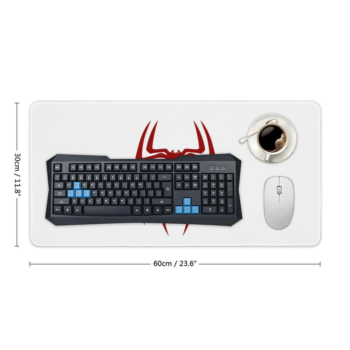 Keebik Gaming Mouse Pad, Red Spider Mouse Pad 11.8x23.6 Inch Small Computer Mouse Mat Keyboard Desk