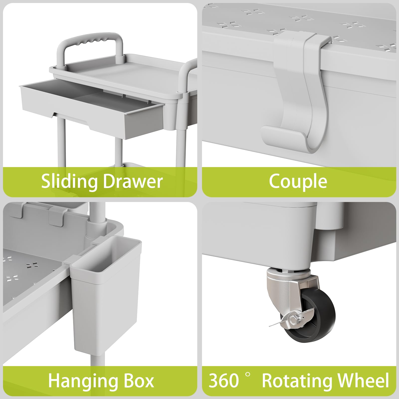 Sorgion 3 Tier Rolling Cart Organizer,Laundry Room Bathroom Organizers and Storage Office Shelves
