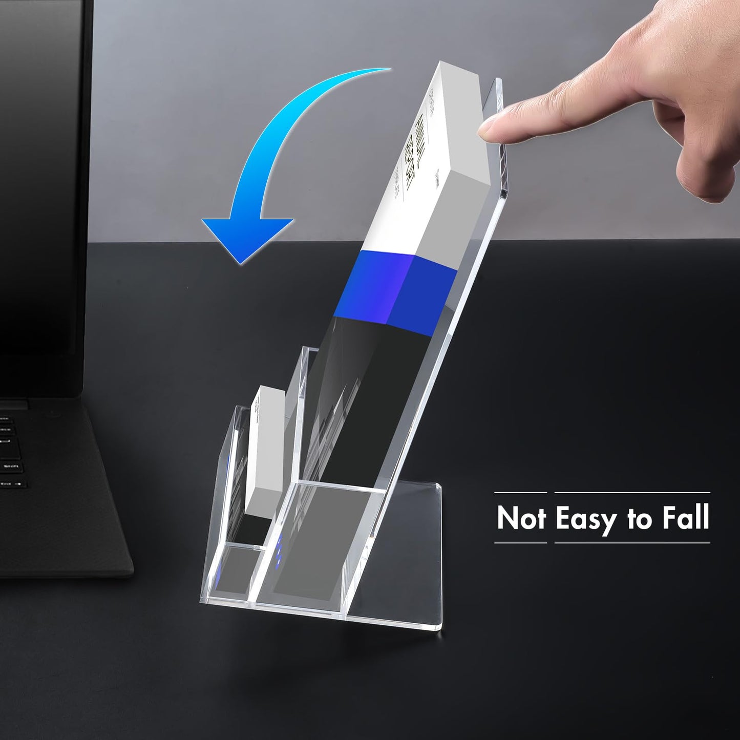 BEYGORM Acrylic Brochure Holder 4 inches with Business Card Holder