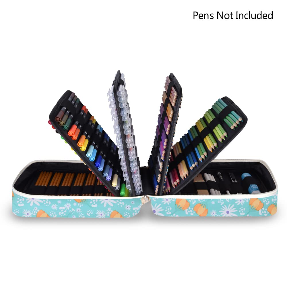Pencil Case Holder Slot with Zipper Closure Large Capacity Pen Organizer