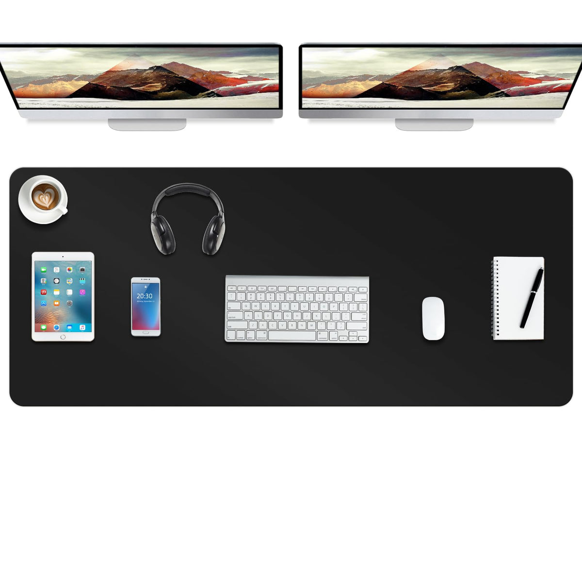 Boutilon Leather Desk Pad Protector,Non-Slip Mouse Pad,Laptop Desk Pad,Office Mouse Mat,Waterproof
