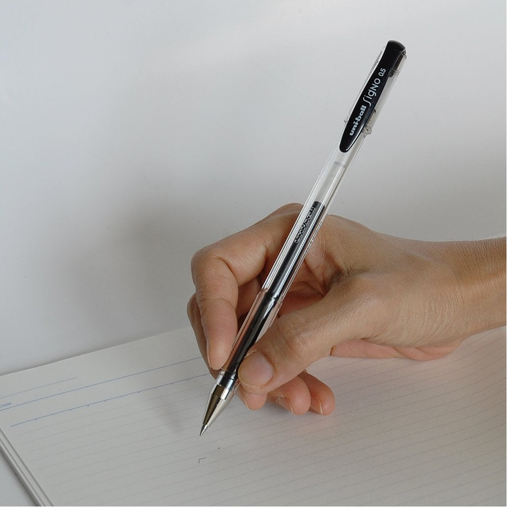 Mitsubishi Pencil Signo UM1005P.24 Gel Ink Ballpoint Pen, Standard, 0.5, Black, 5 Pieces