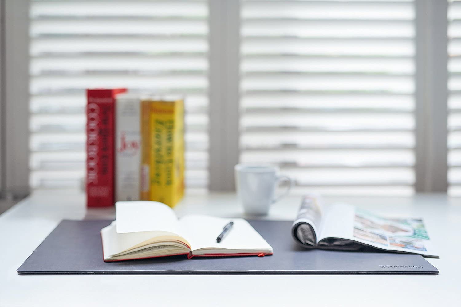 Modeska 24" x 14" Leather Desk Pad - SKIDSTOP™ Ultra Smooth Executive Blotter and Protective Mat