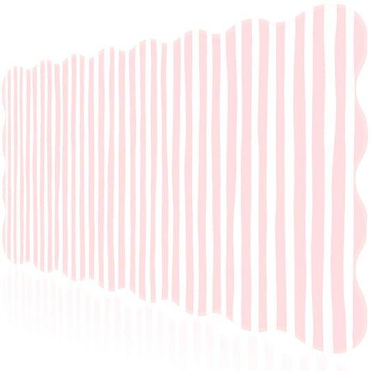 L-SPOUTTO Pink Striped Mouse Pad,Scalloped Desk Mat XXL Large Geometric Gaming Mousepad,35.4x15.7in