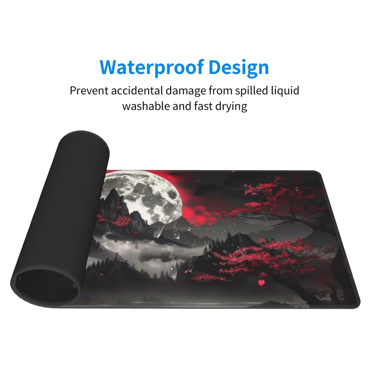 Extended Gaming Mouse Pad, Large Gaming Mouse Waterproof with Stitched Edges, Non-Slip Desktop Pad