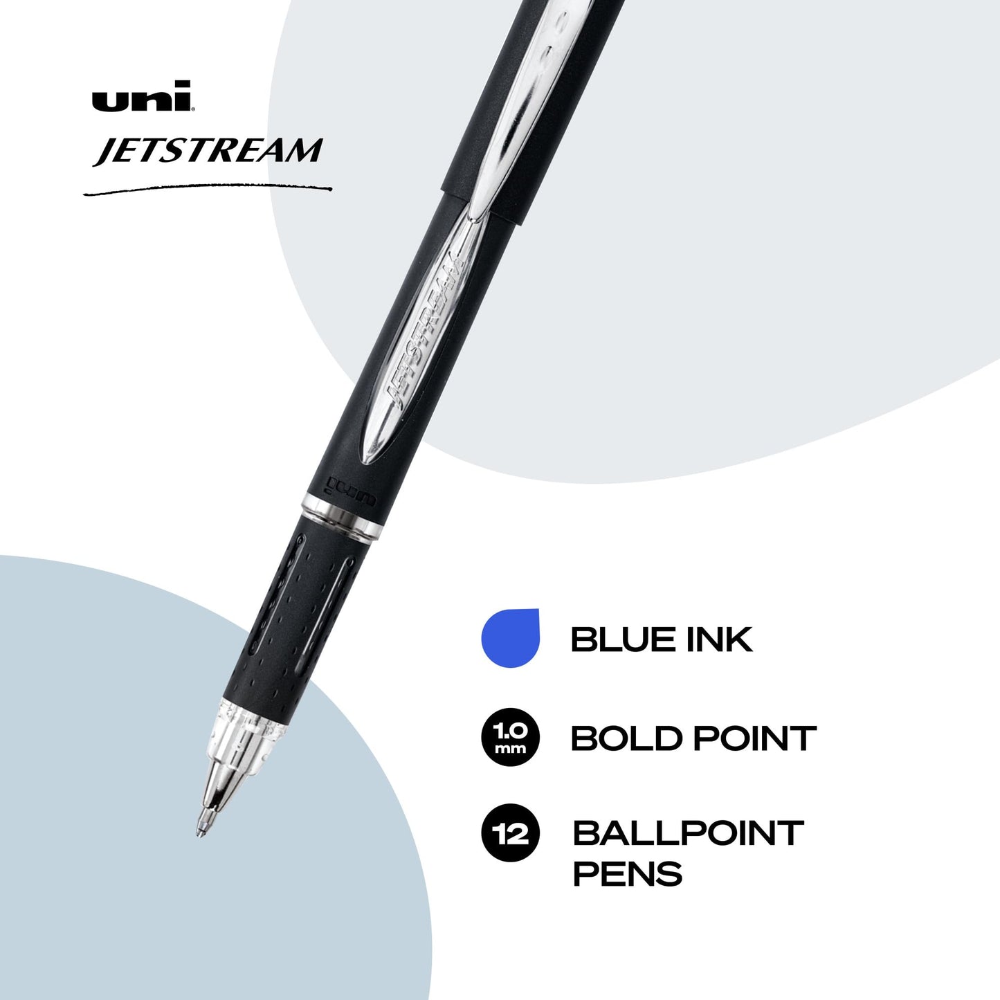 uniball™ Jetstream Ballpoint Pens, Medium Point (1.0mm), Blue, 12 Pack