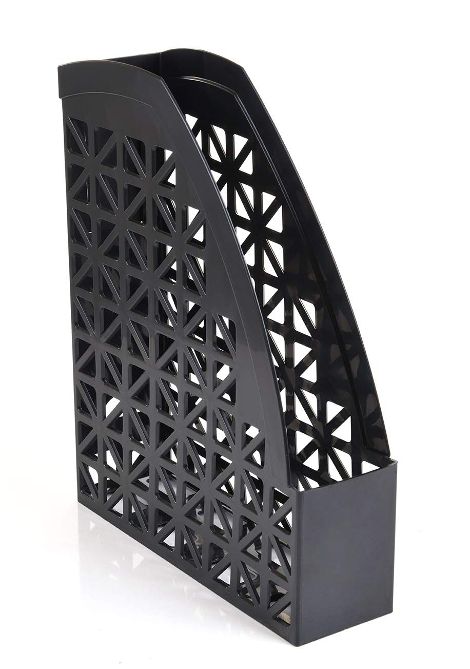 Mintra Office Plastic Desk Organizer 2pk Magazine File (Black)