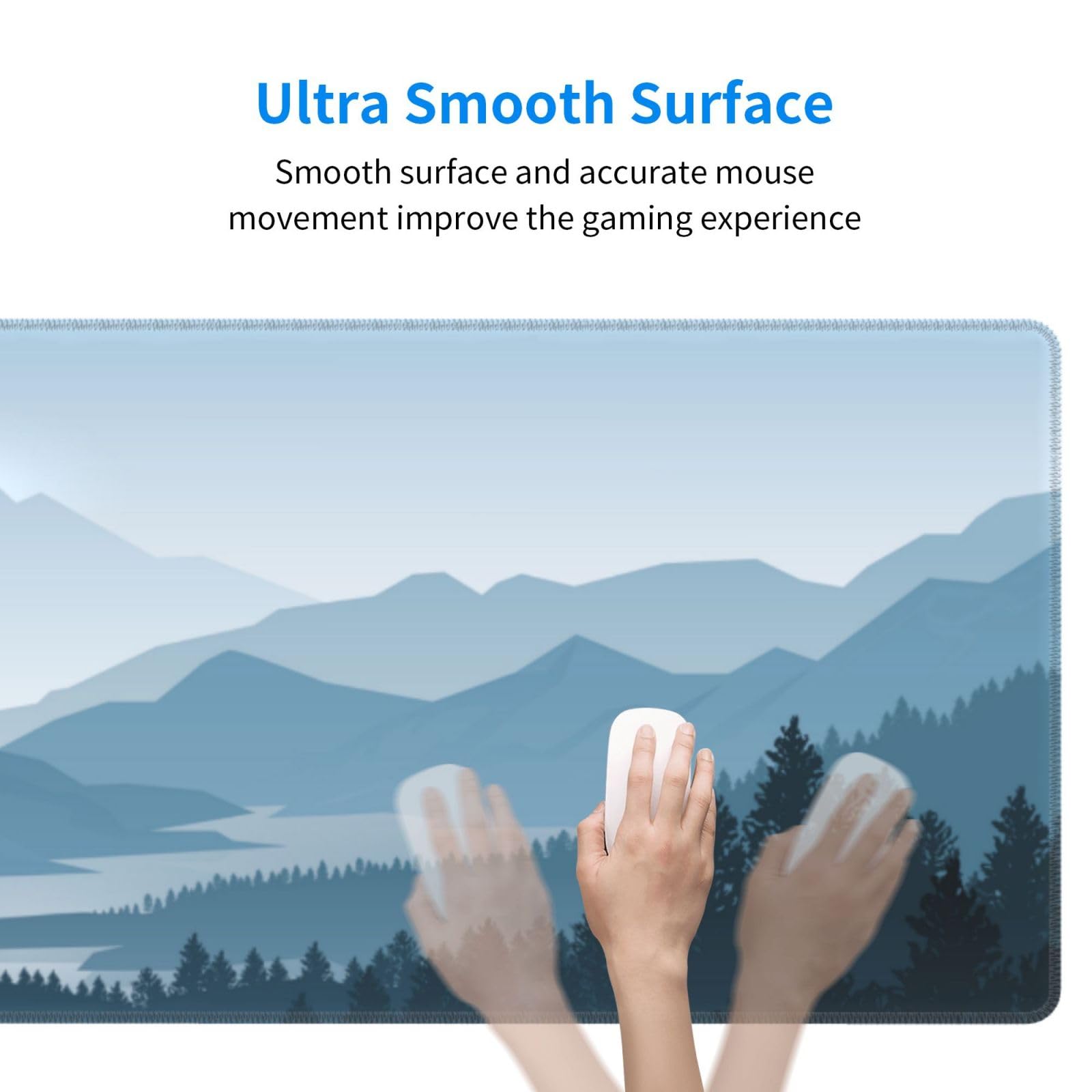 Mountain Gaming Mouse Pad Large Long Extended Pads Big Mousepad Extended Large Non-Slip Rubber Base