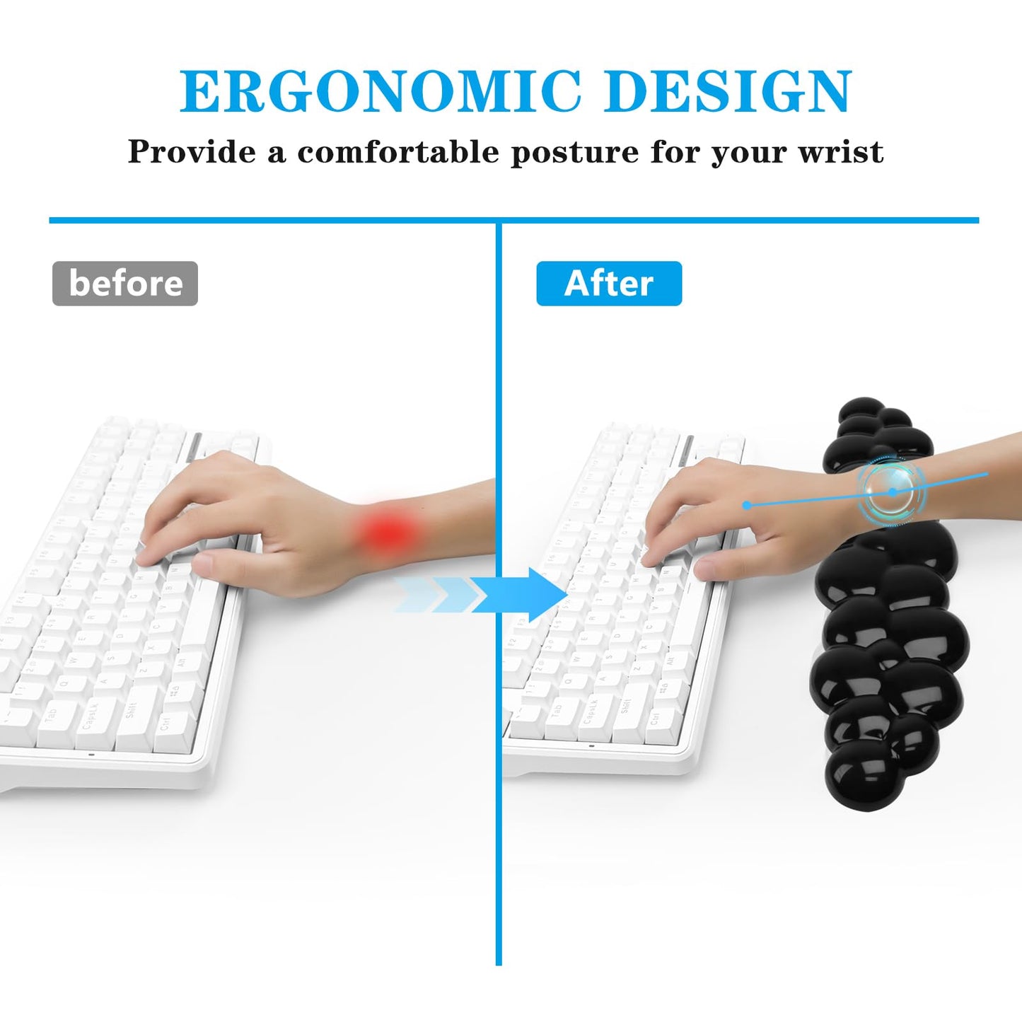 Gel Cloud Keyboard Wrist Rest, Cute Wrist Support and Arm Support Keyboard Rest for Keyboard Typing