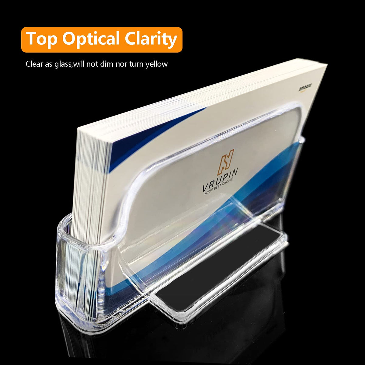 vrupin Business Card Holder for Desk - 16 Pack Acrylic Business Card Holder , Fits 30-50 Business