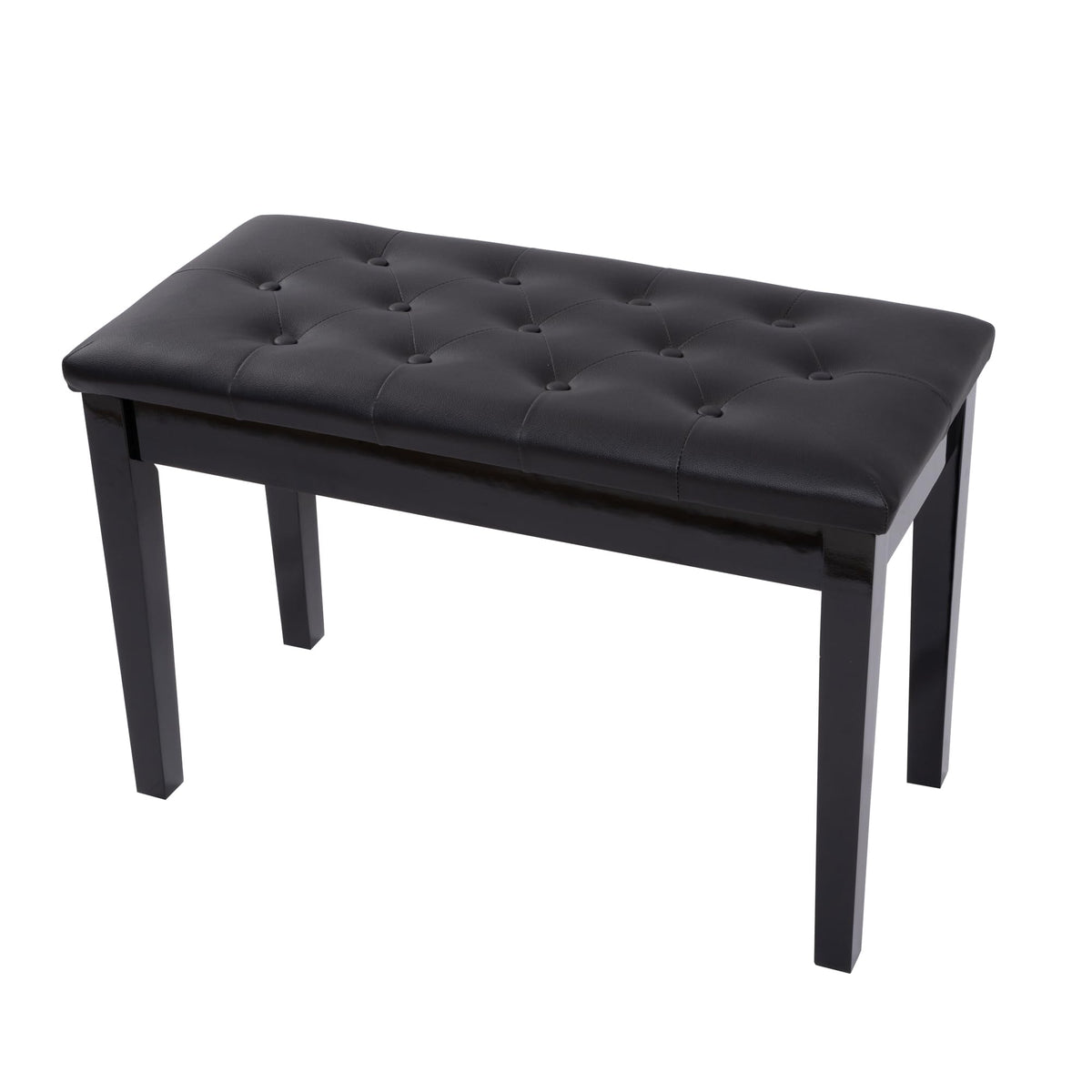 MICHYUGM Piano Bench with Padded Cushion and Music Book Storage Compartment, Duet Wooden Seat, 13.7