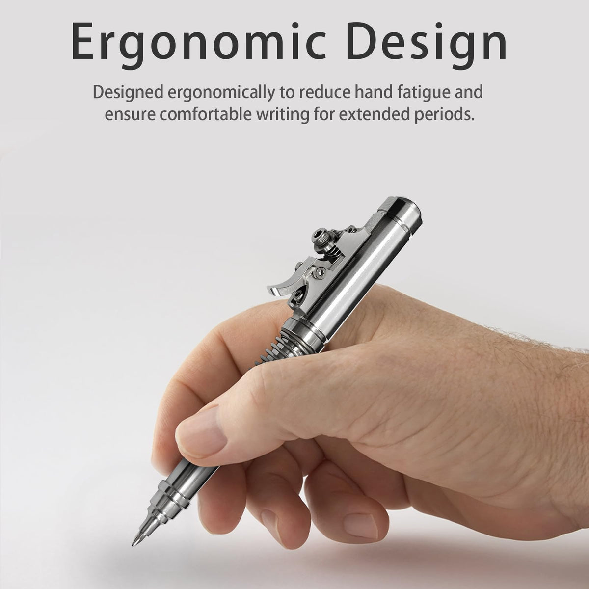 Dr.Metalleung Heavy-Duty EDC Ballpoint Pen - Stainless Steel, Refillable, Push Cap Mechanism