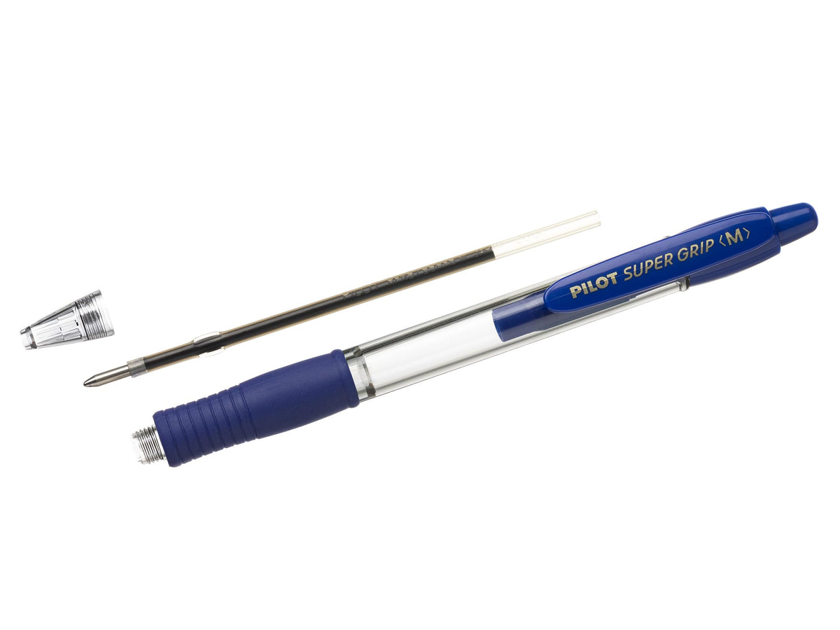 Pilot Super Grip Ballpoint Pens, Set of 6 in M (Blue, Black, Red)