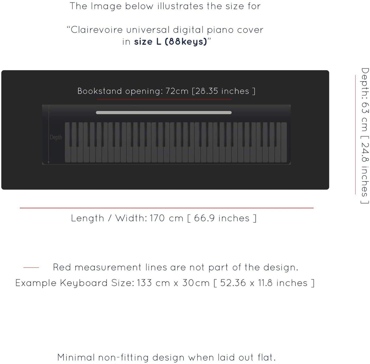 Clairevoire Piano Keyboard Dust Cover for 61 Keys to 88 Keys, Electric Pianos Cover, Digital Pianos