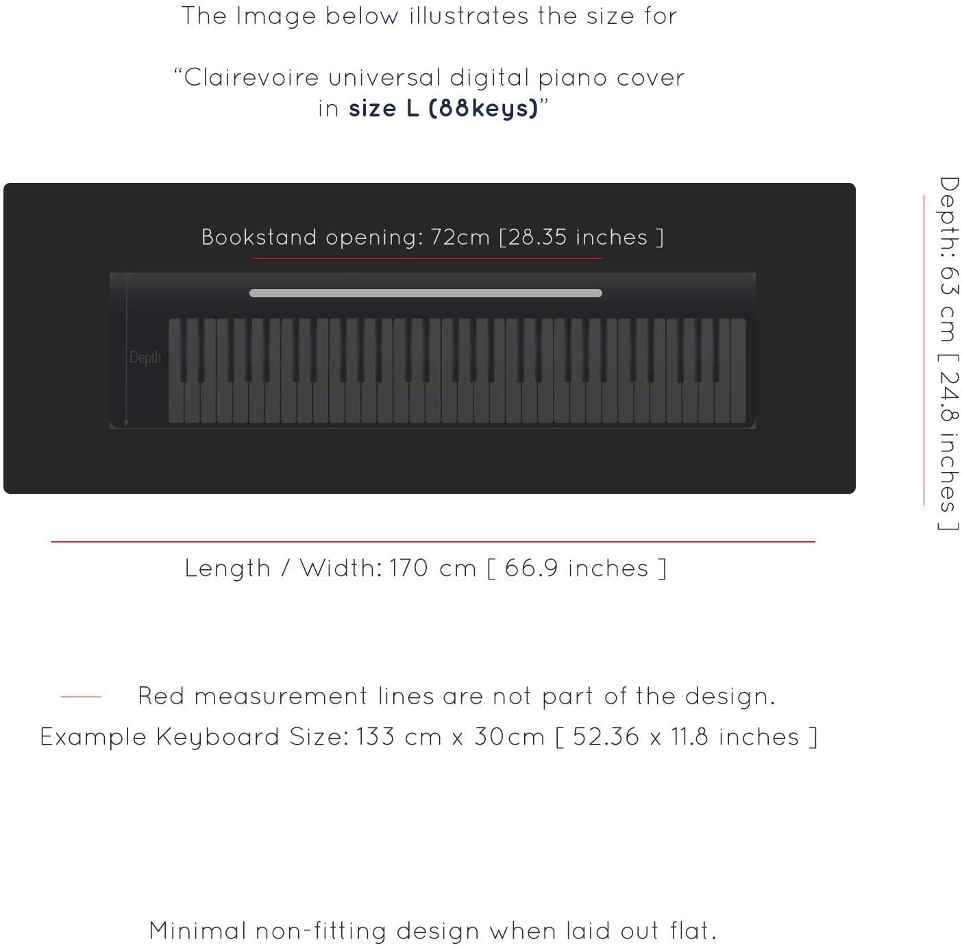 Clairevoire Piano Keyboard Dust Cover for 61 Keys to 88 Keys, Electric Pianos Cover, Digital Pianos