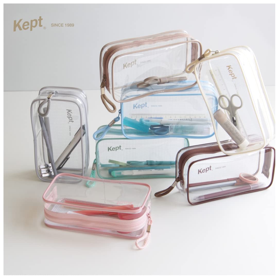 Kept Raymay Fujii KPF9021GM Pencil Case, Clear Pen Pouch, Grayish Green
