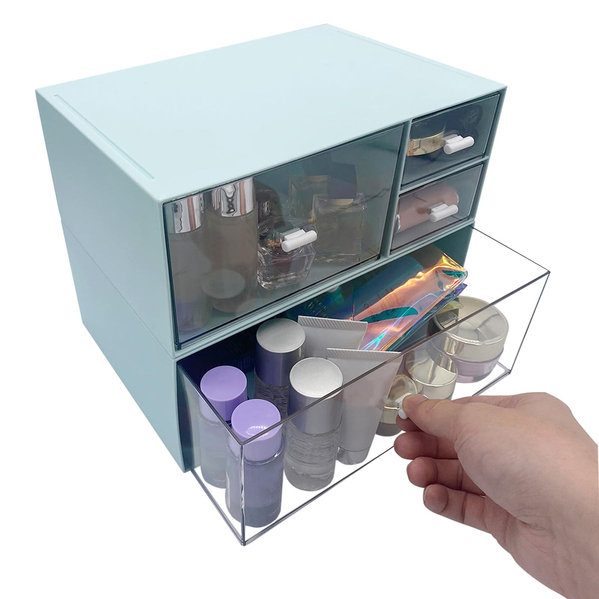 Marknor Desk Organizer with 4 Drawers, Makeup Organizer, Plastic Sundries Storage, Vanity