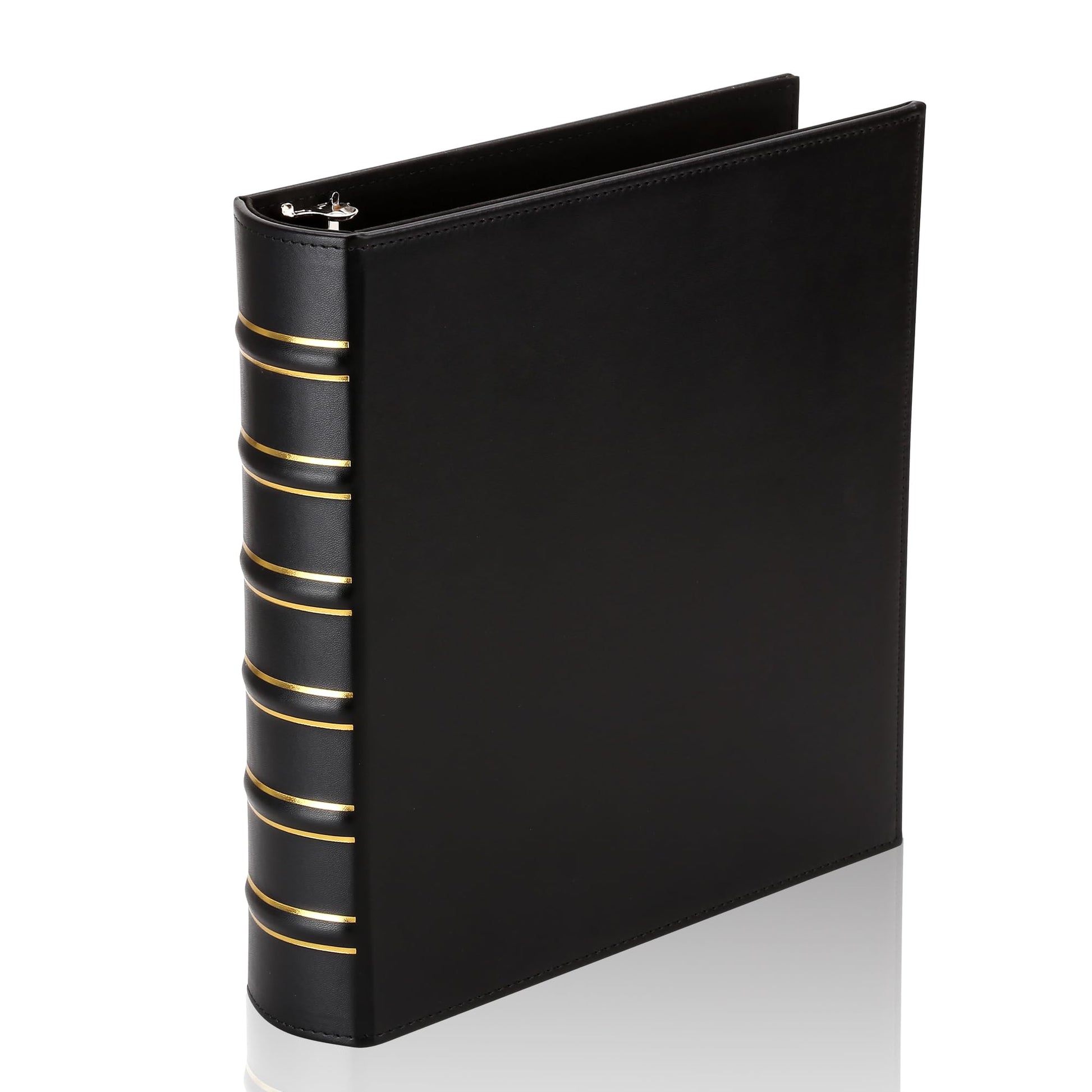 LETVPVOW Vintage Hardback 3 Ring Binder 1.5 Inch, Professional Leather Binder 3 Ring, Three Ring