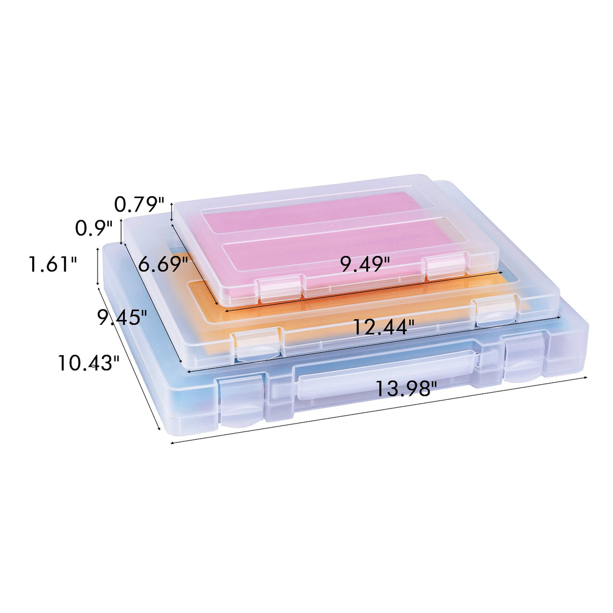12 Packs Storage Boxes, 8.5 x 11 Plastic Portable Project Case for US letter Size and A4 paper