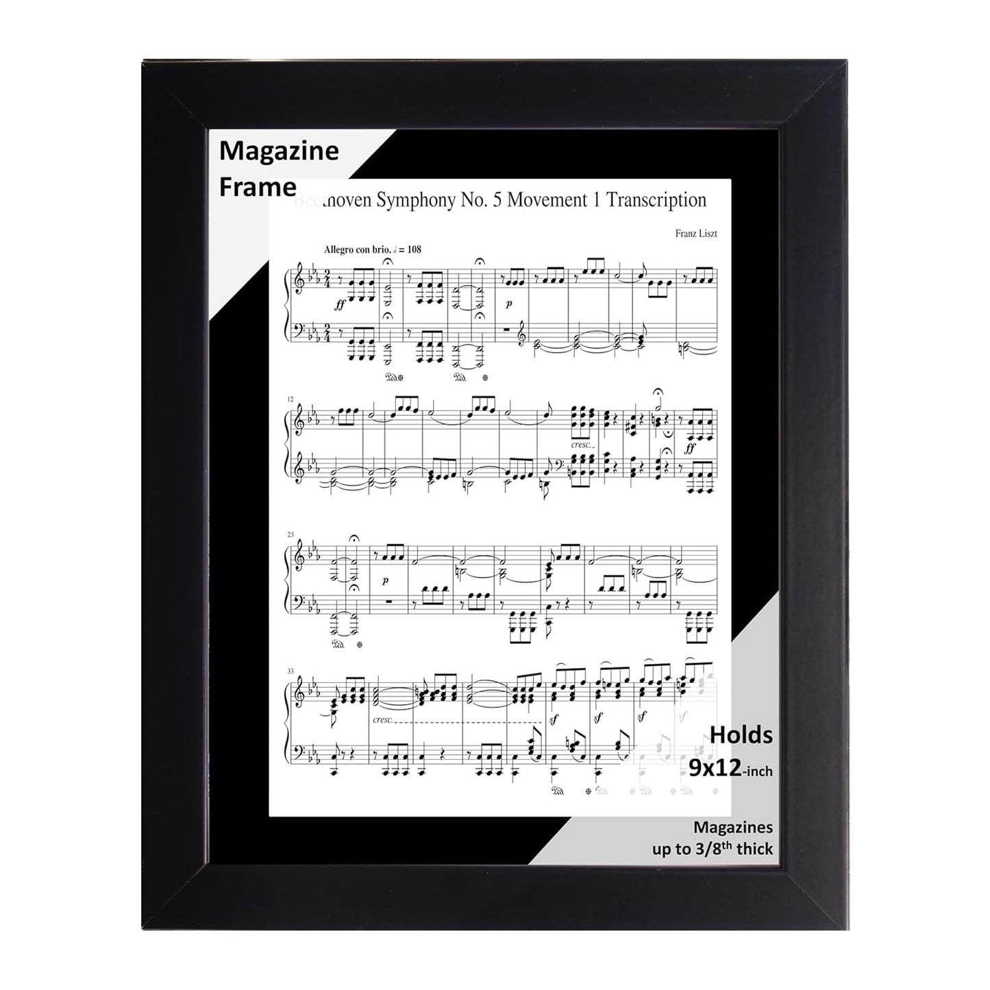 Creative Picture Frames 9 x 12 Magazine Frame with Full-Strength Glass, Holds Up To A 1/4" Thick