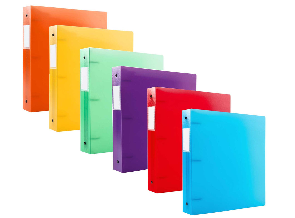 Filexec 50003-6492 6492, 1" Frosted Ring Binder, Set of 6, 6 Assorted Colors, Blueberry
