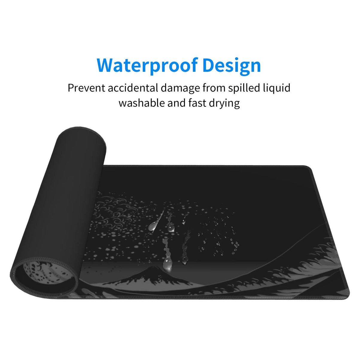 Wave Off Kanagawa Mouse Pad XL Extended Desk Mat, Computer Mousepad