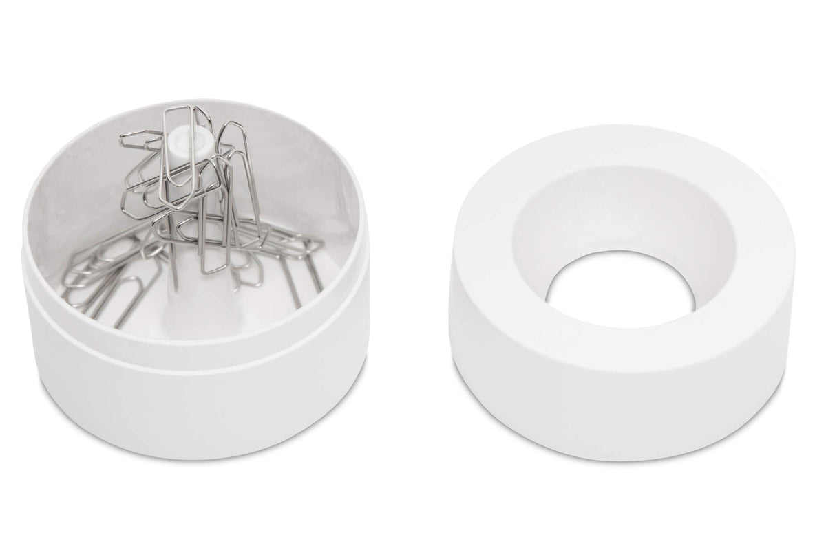 MAUL Magnetic Paperclip Holder, Ø 73mm, H66mm, White