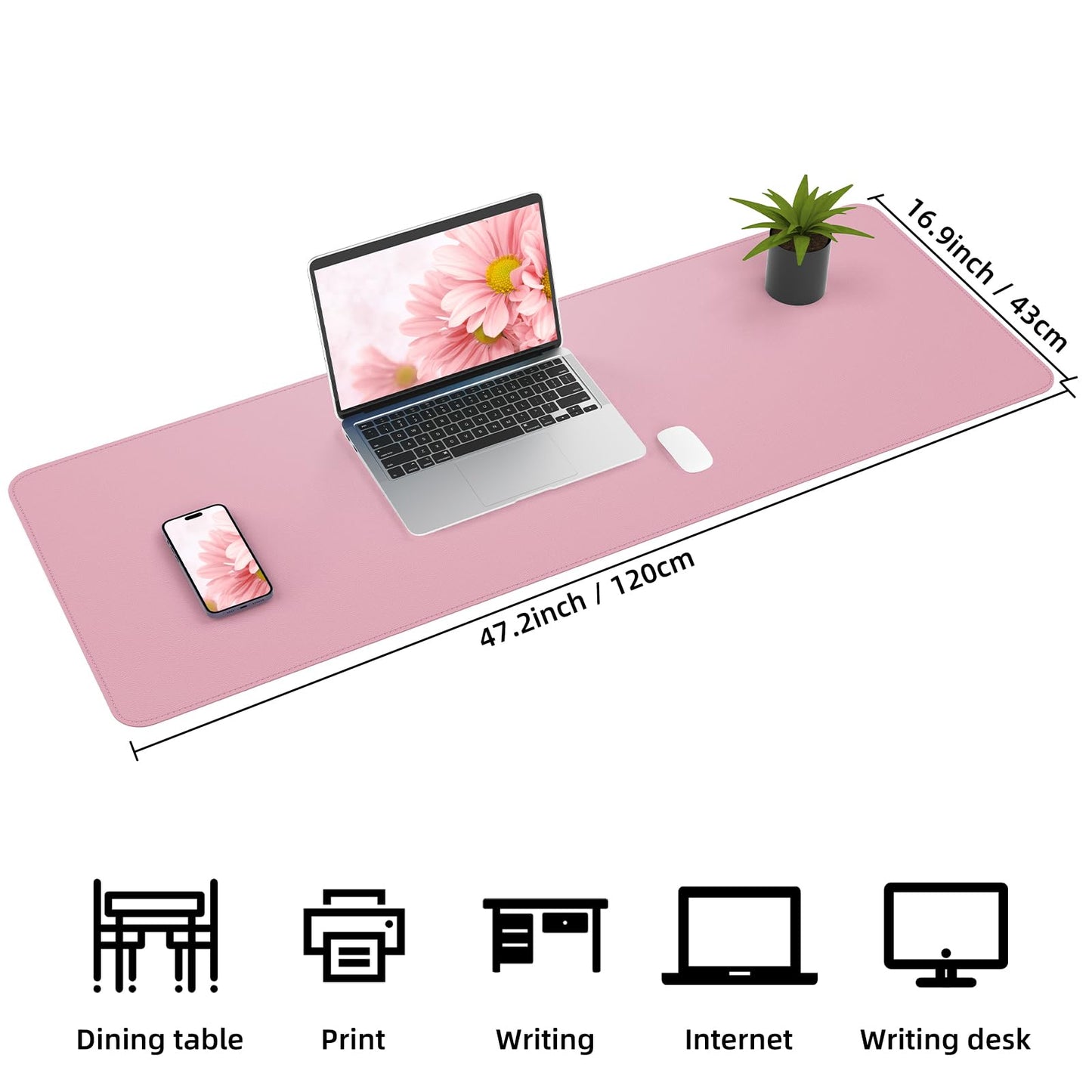 AFIING Leather Desk Pad Protector, Large Desk Mat with Natural Cork & PU Leather, Mouse Pad