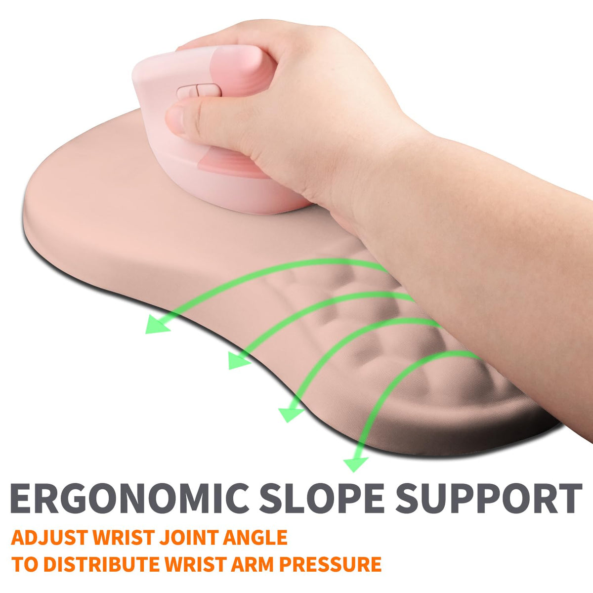Armanza Ergonomic Joint Wrist Support Mouse Pad with Memory Foam Cushion Massage Bump, Carpal