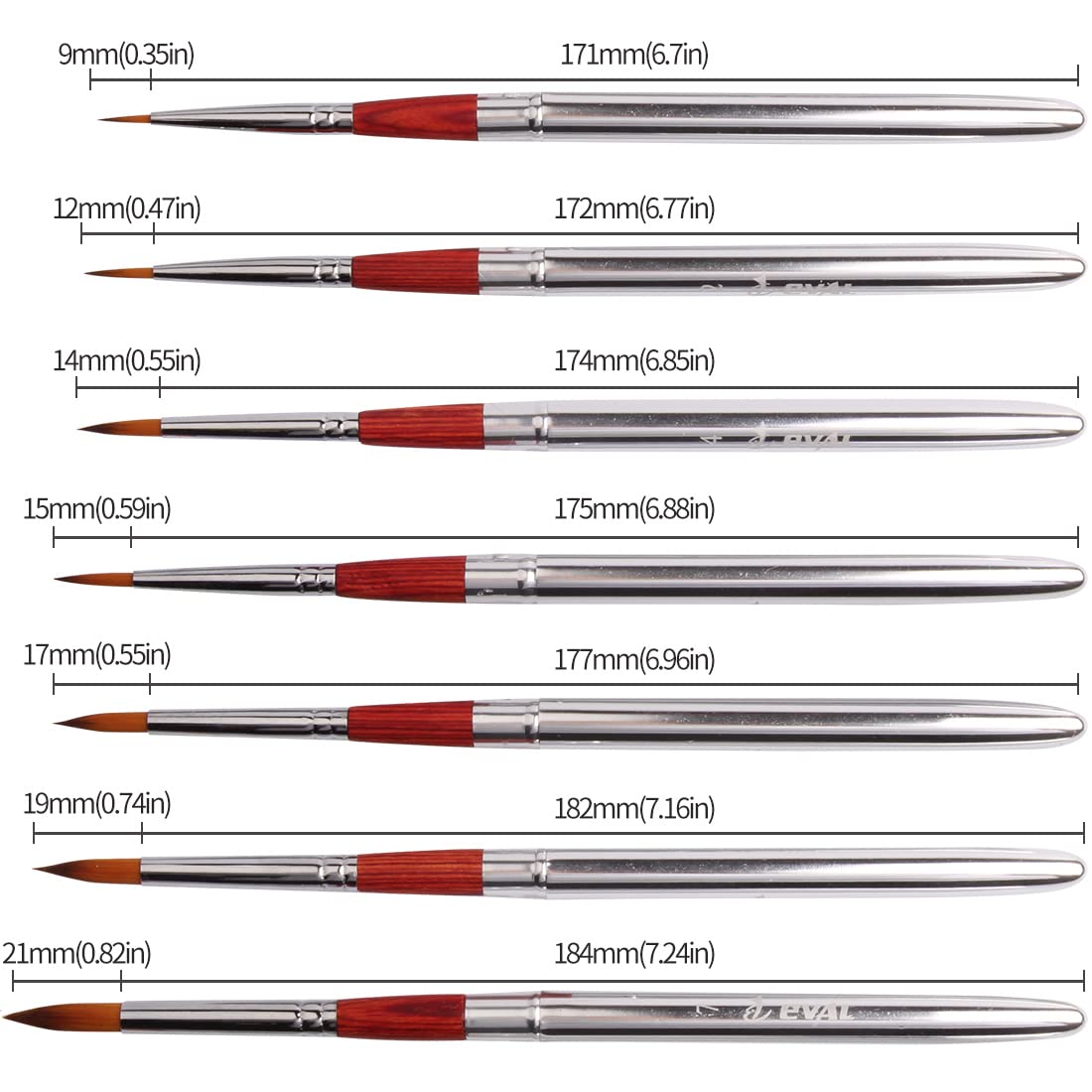 YIHUALE 7Pcs Sable Travel Watercolor Brushes with Leather Bag