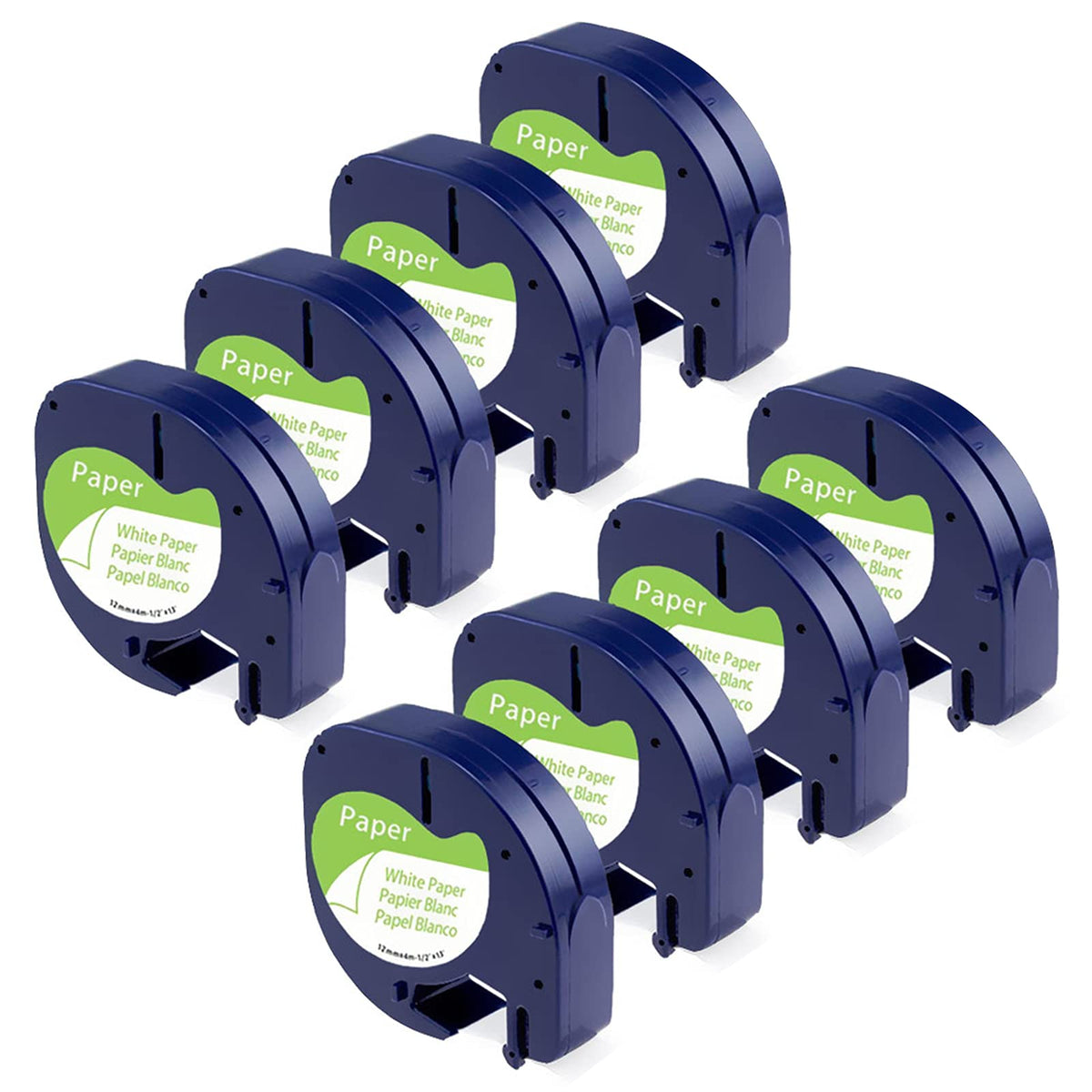 AONOMI 8-Pack Replace for Dymo Letratag Refills White Paper 12mm x 4m 91330