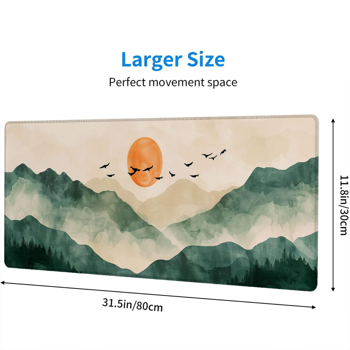 Mountains Desk Pad Mouse Pad Green Yellow Forest Landscape Mousepad XL Large Gaming Mouse Pad