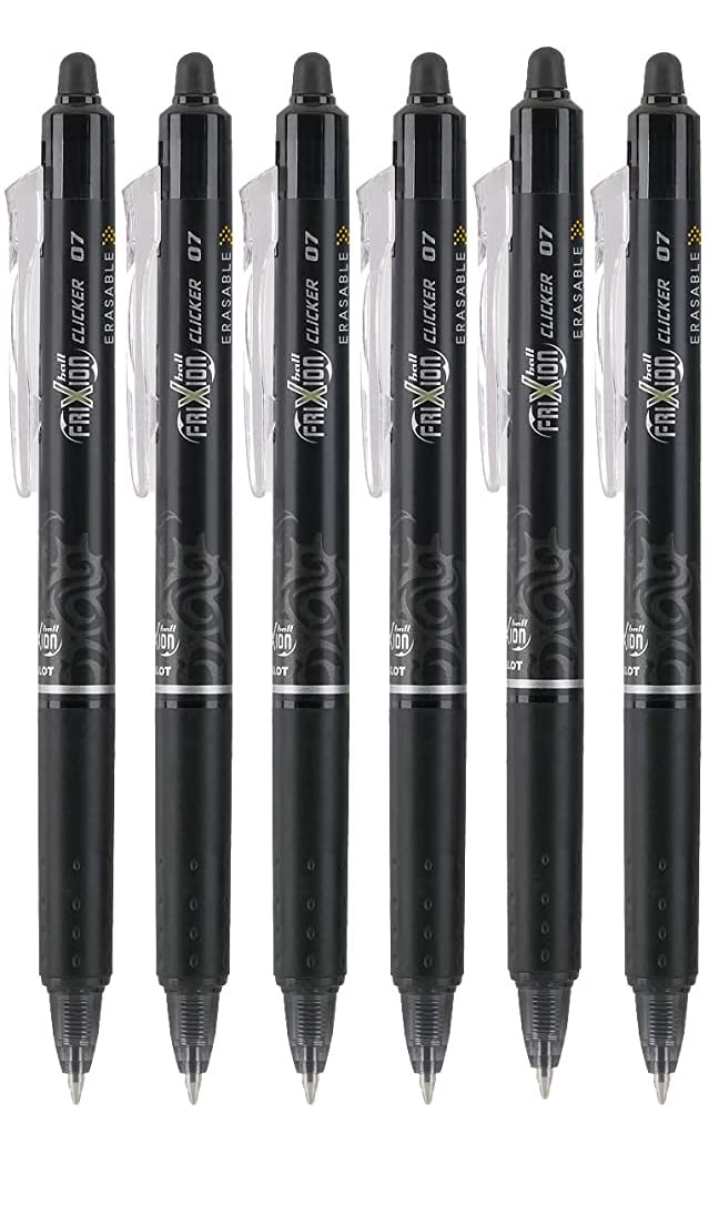 Advantage Gifts Clicker Retractable Erasable Gel Pens Fine Point (.7mm) Navy Ink 6-pk;