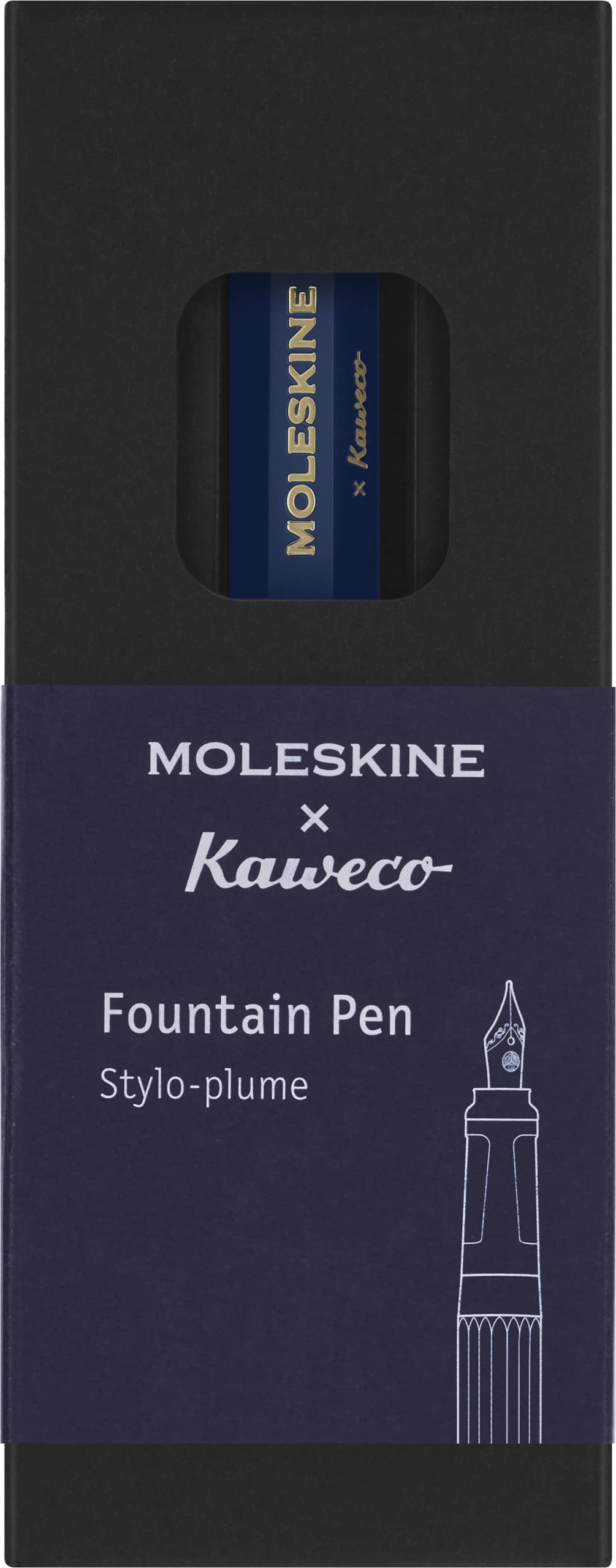 Moleskine x Kaweco, Fountain Pen, Medium Nib, Blue with Blue Ink