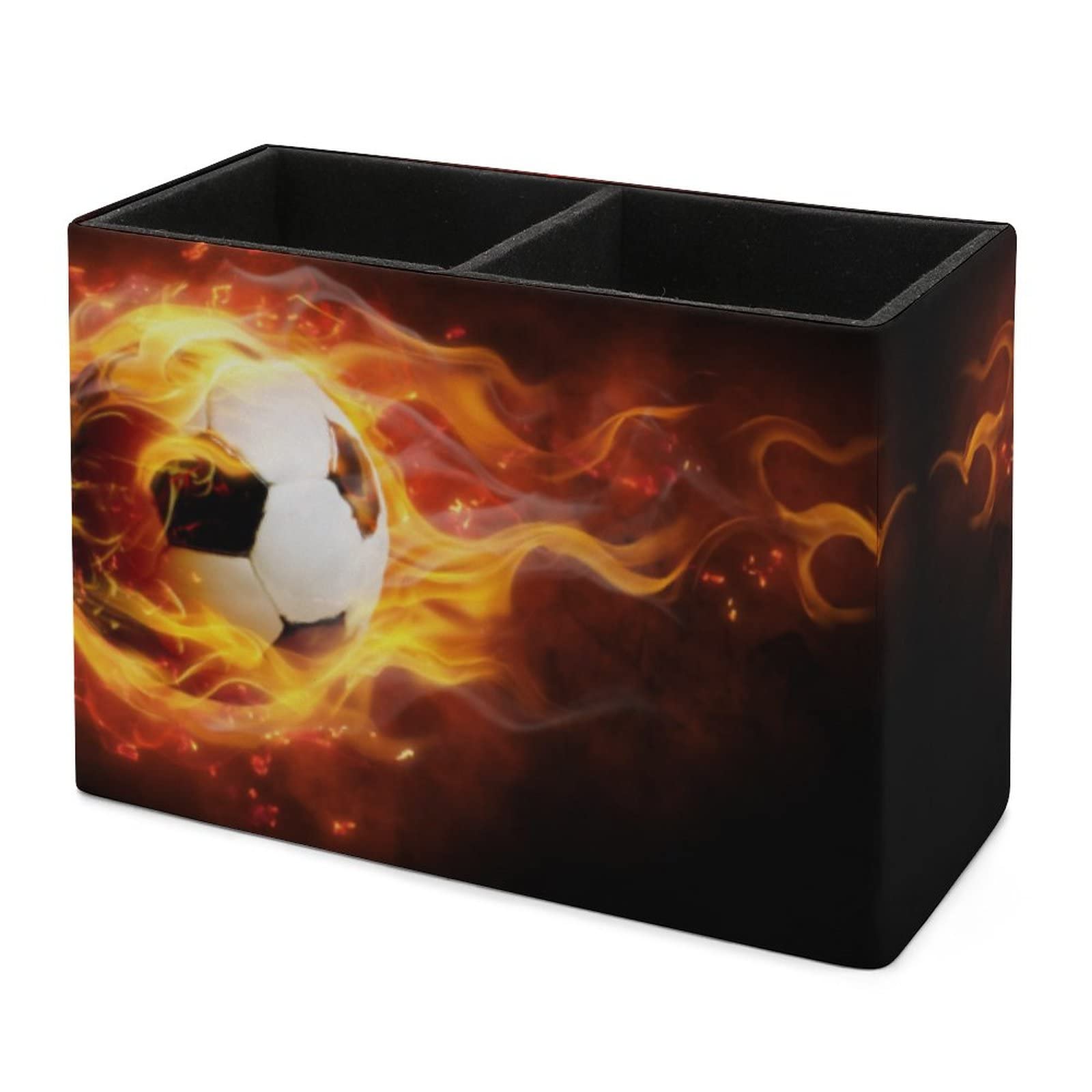 Niapessel Pencil Holder for Desk, Burning Soccer Ball Pen Holder Storage Desktop Pen Organizer Desk