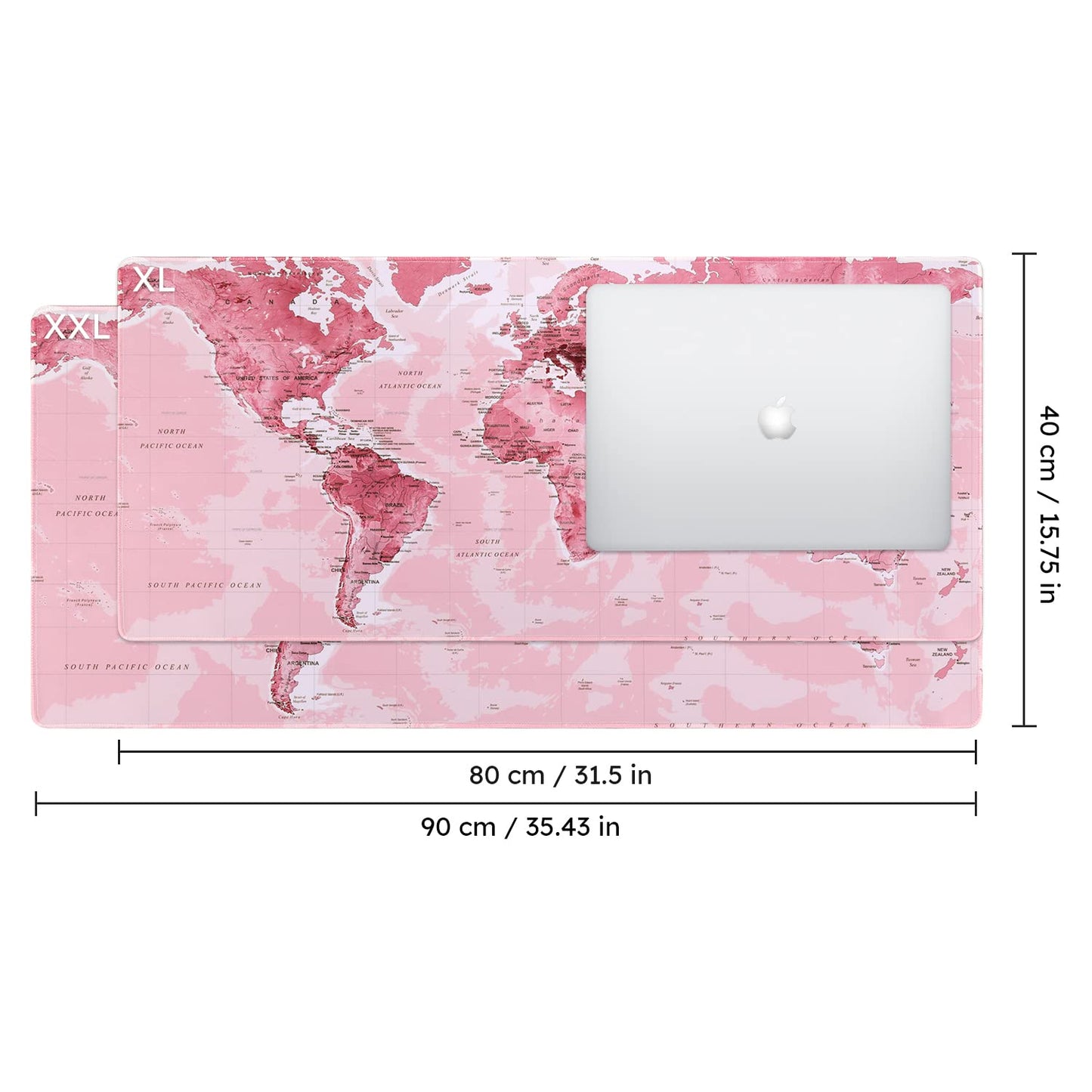 iCasso Gaming Mouse Pad,35.4x15.7 in Desk Pad,Pink World