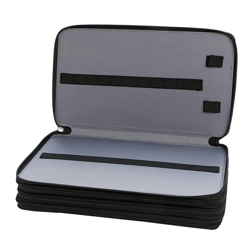 Lbxgap 300 Slots Pencil Case 4-Layer Zipped Holder w/Handle