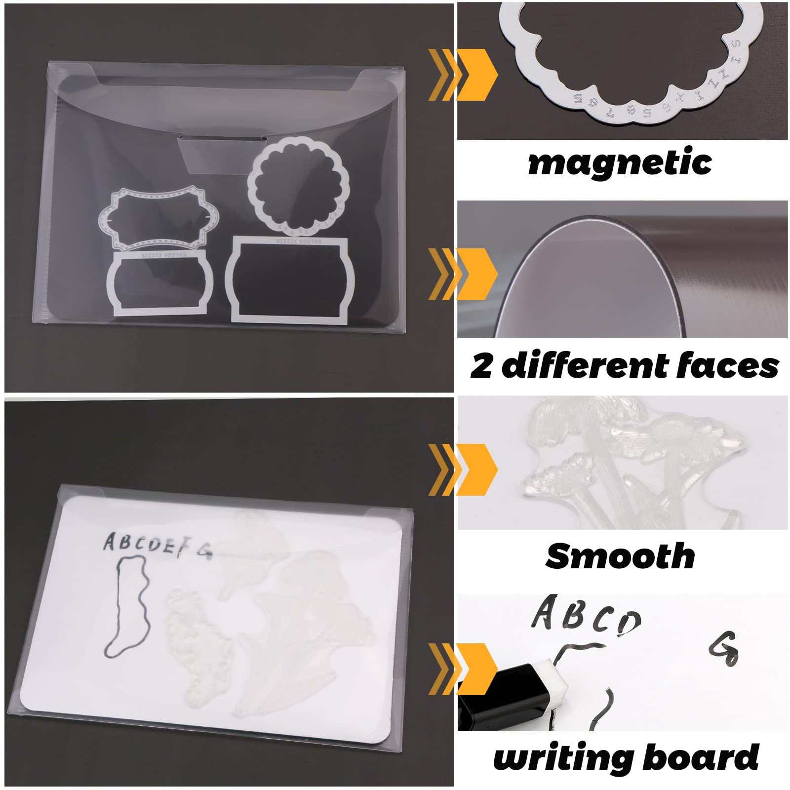 UNIMEIX 144 Pcs Magnetic Sheets for Die Storage Stamp and Die Storage Pockets Die Cut Storage for