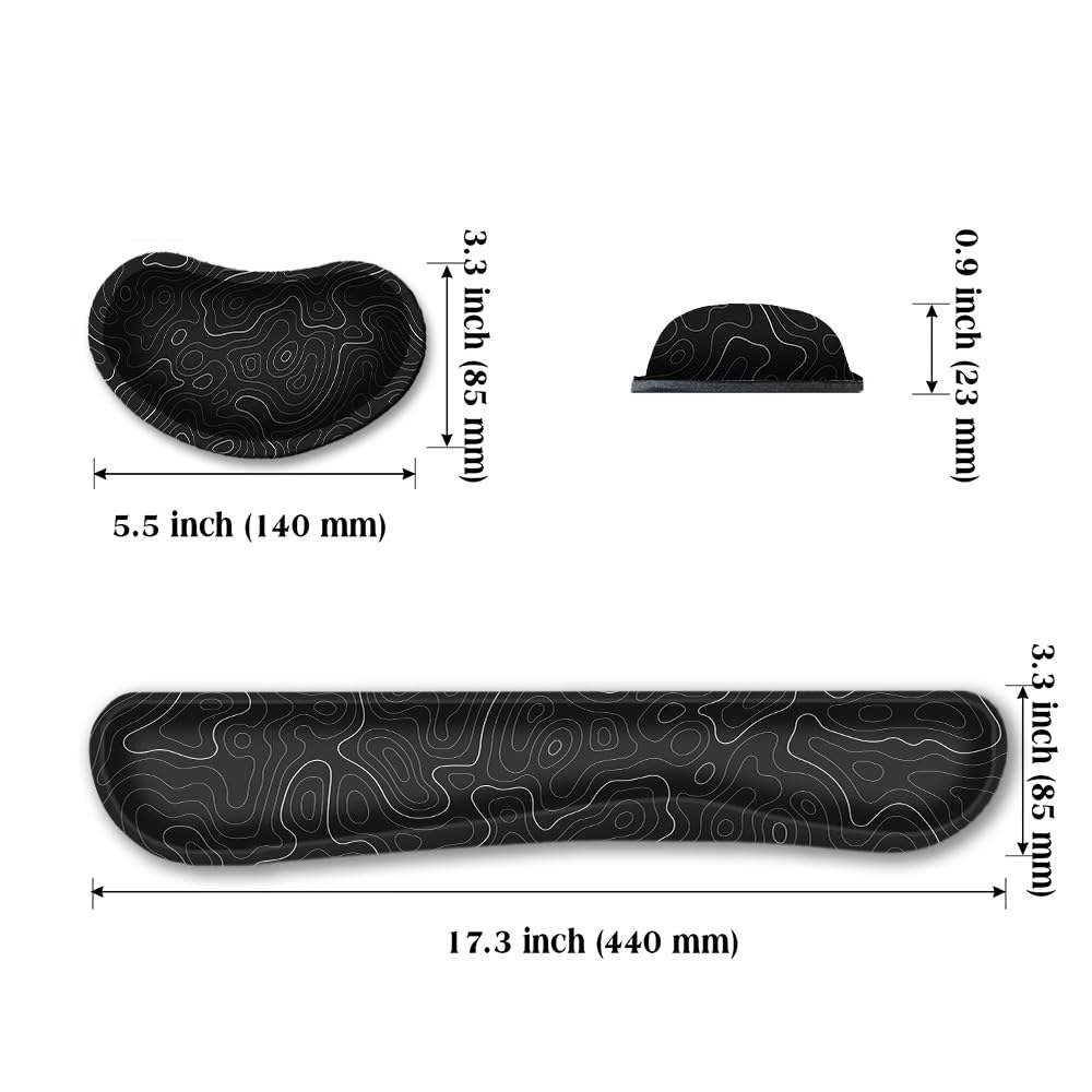 Gaming Keyboard Wrist Pad & Mouse Wrist Rest Cushion Support Combo Set – Durable Ergonomic Anti