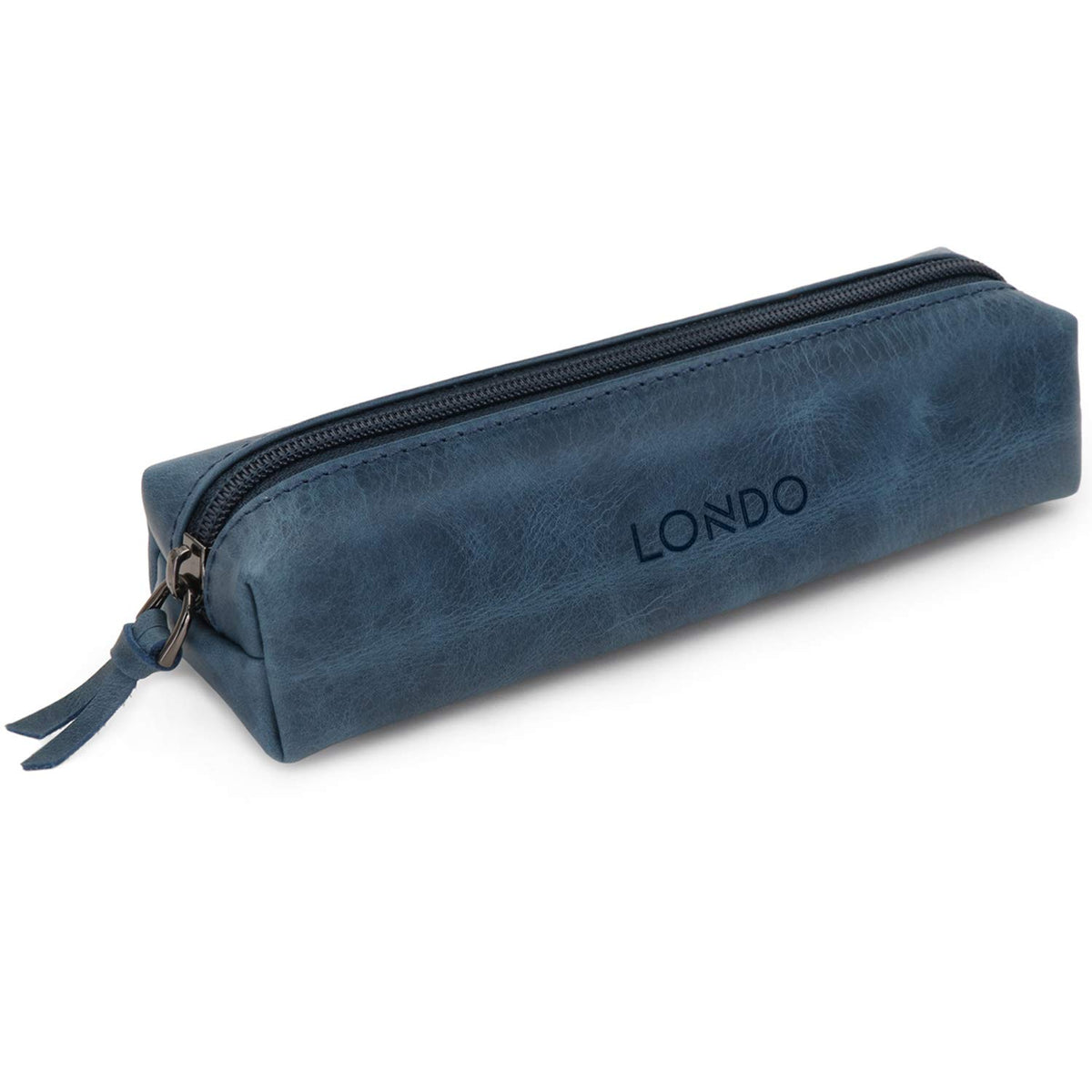 Londo Genuine Leather Zipper Pen, Pencil & Cosmetic Case