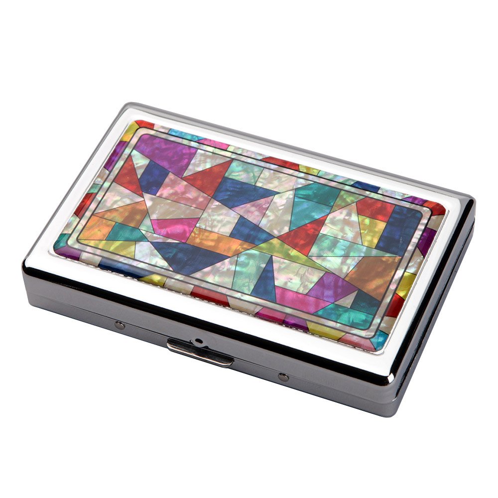 Mother of Pearl Design Extra Long 100S Super Slim King Size 16 Cigarette Metal Steel RFID Blocking