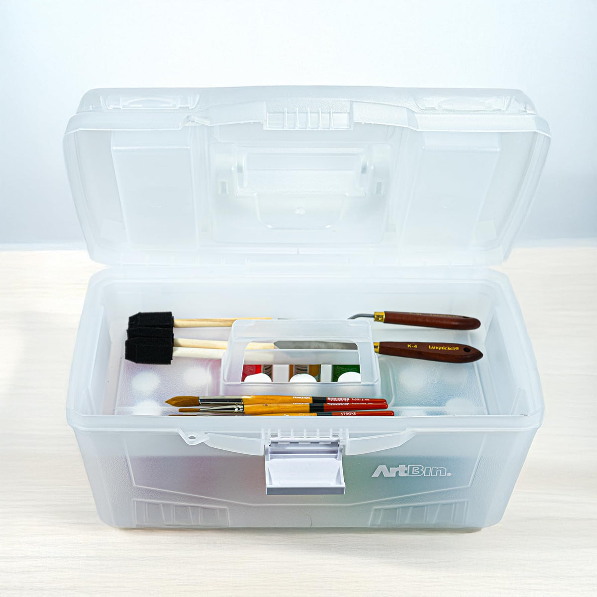 ArtBin 6918AH Twin Top 17 inch Supply Box, Portable Art & Craft Supply Organizer with Handle, [1]