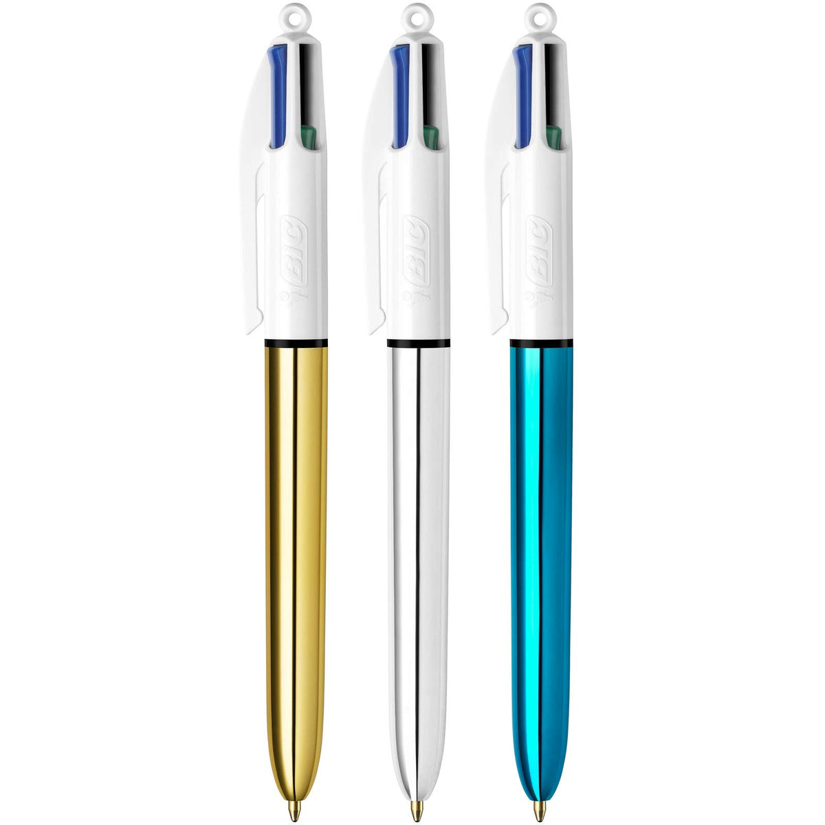 Bic 949896 1.0 mm Medium Point 4 Colour Black/Blue/Red/Green Ink Retractable Ballpoint Pen - Blue