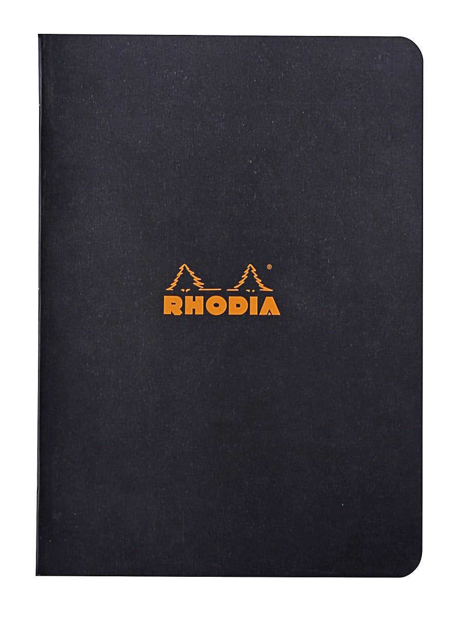 RHODIA cf119189 Stapled Notebook, A5, Classic Rule, Black