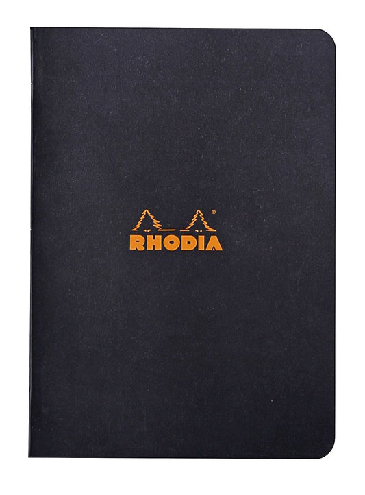 RHODIA cf119189 Stapled Notebook, A5, Classic Rule, Black