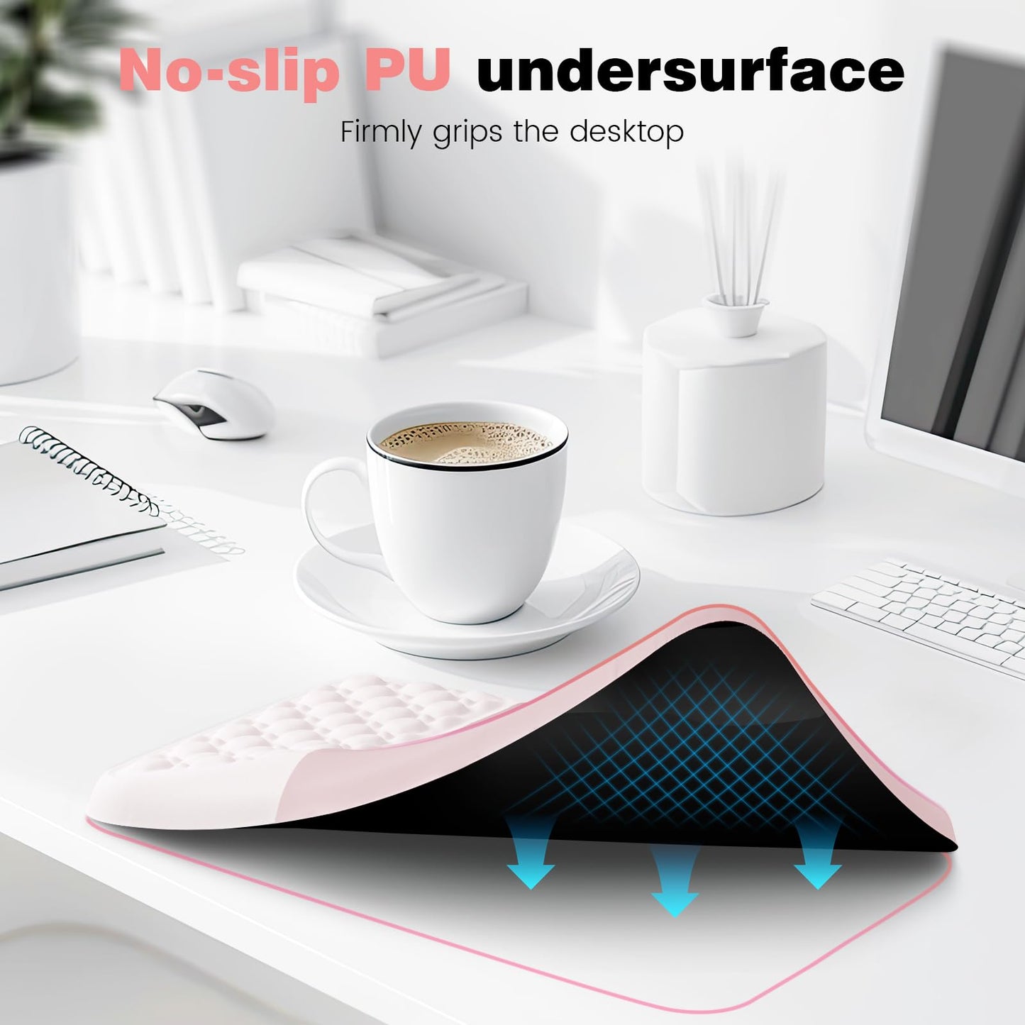 Ospelelf Mouse Pad with Wrist Rest Ergonomic Comfortable Pain Relief Mousepad Wrist Support for