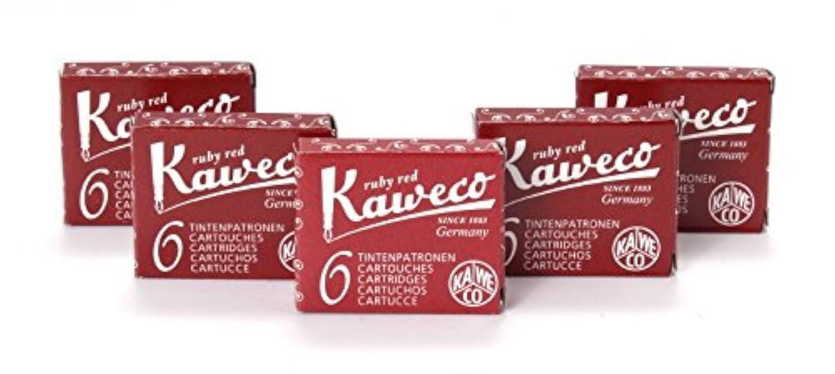 Kaweco Fountain Pen Ink Cartridges short, Ruby Red (Red), 30 pc.