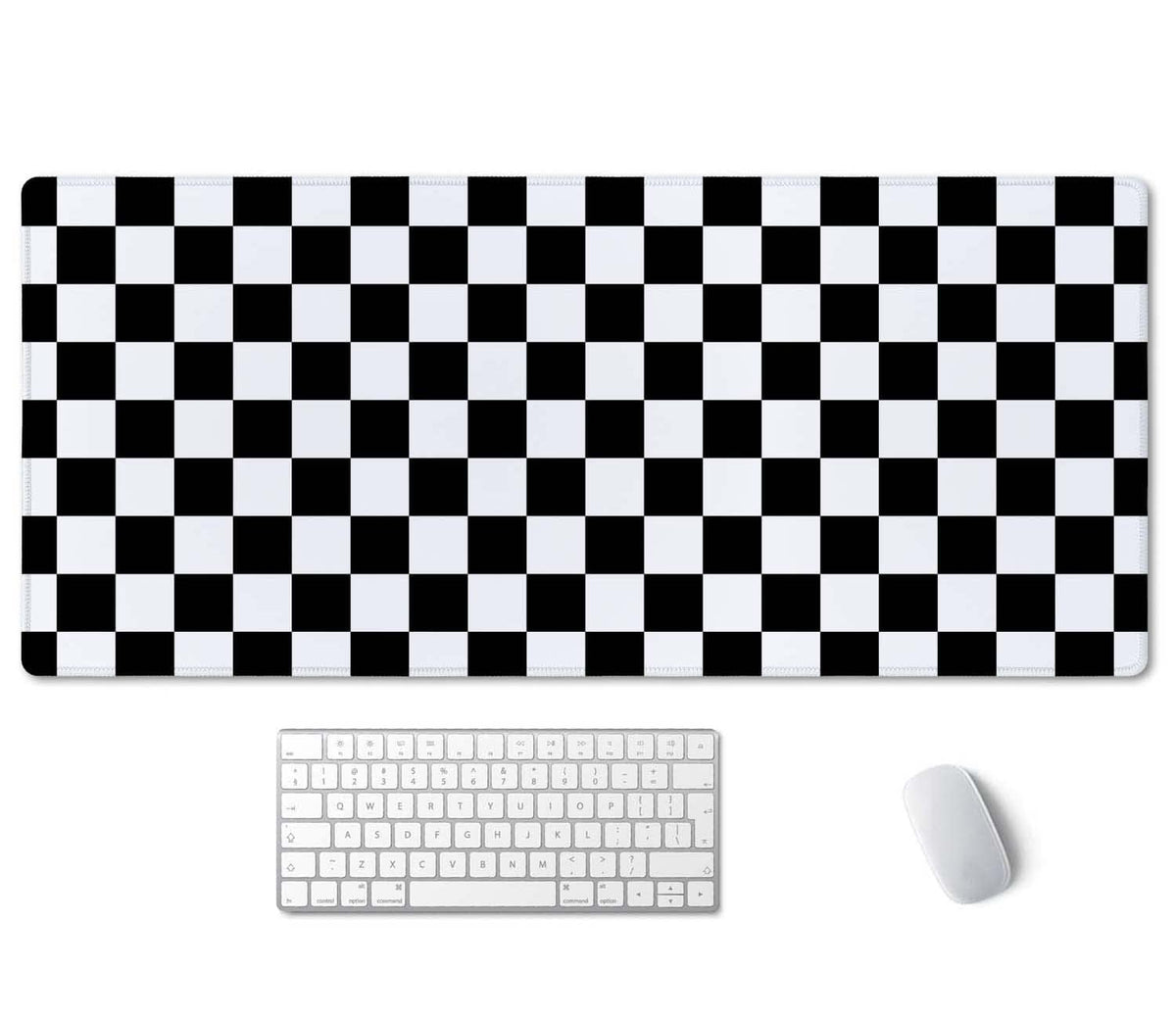 SSOIU Checkered Desk Mat Extended Gaming Mouse Pad (35.5x15.7 in), Large Stable Rubber Base