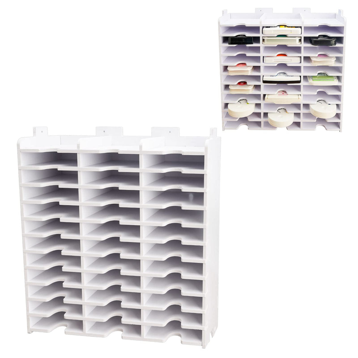 SANFURNEY Ink Pad Storage Holder, 36 Slots Stamp Pad Organizer Rack
