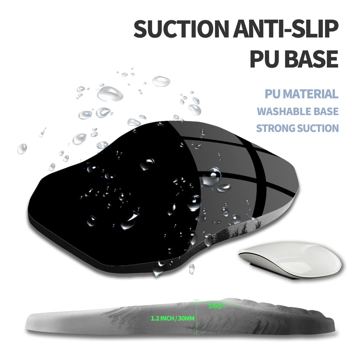 Gleamtide Ergonomic Raised Mouse Pad Wrist Support with Bilateral Slope Memory Foam Mousepad for